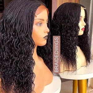 Braided Wigs For Black Women 18 Inch Curly Micro Twist Wig: Lightweight Braided Lace Closure