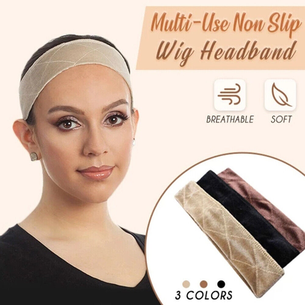 Madison Headwear Wig Grip Headbands For Women- Adjustable To Custom Fit  Your Head - Velvet Comfort - Wig Bands No Slip Breathable Lightweight  Material For All Day Wear! Keep Wig Comfortably Secured Beige