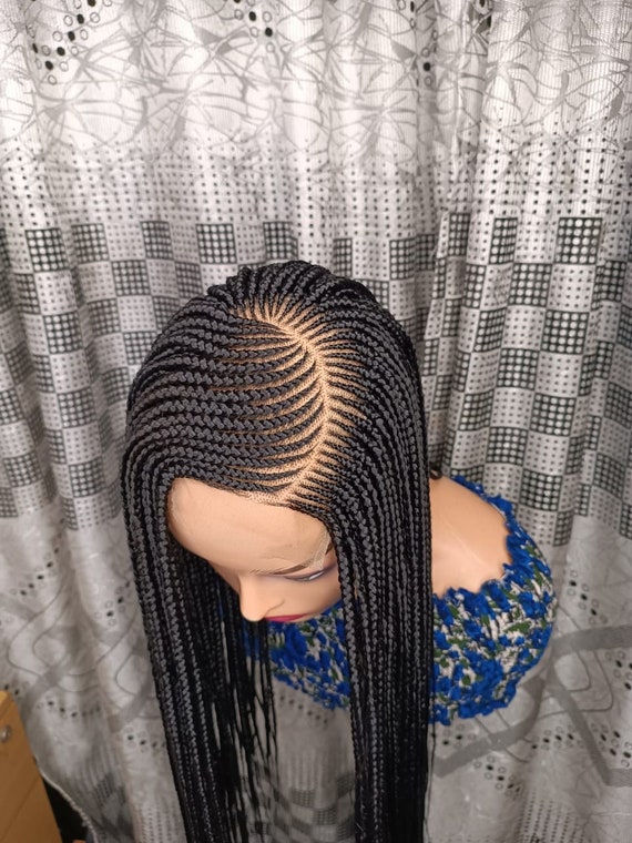 Fulani Conrow C-cut Braided Wig for Black Women, Long Ghana Weave