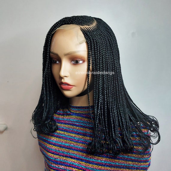 Ombre Face cap Ghana weave cornrow braided wig, human hair front lace  (13×6)