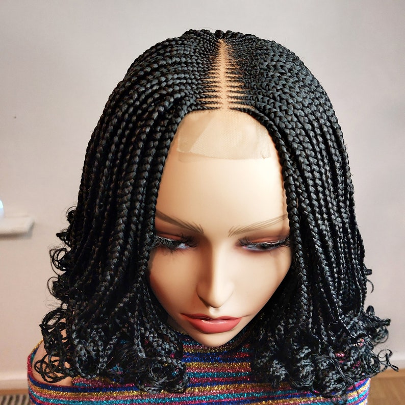 Braided Wig for Black Women Spanish Curls Wig Short Bob Lace Etsy