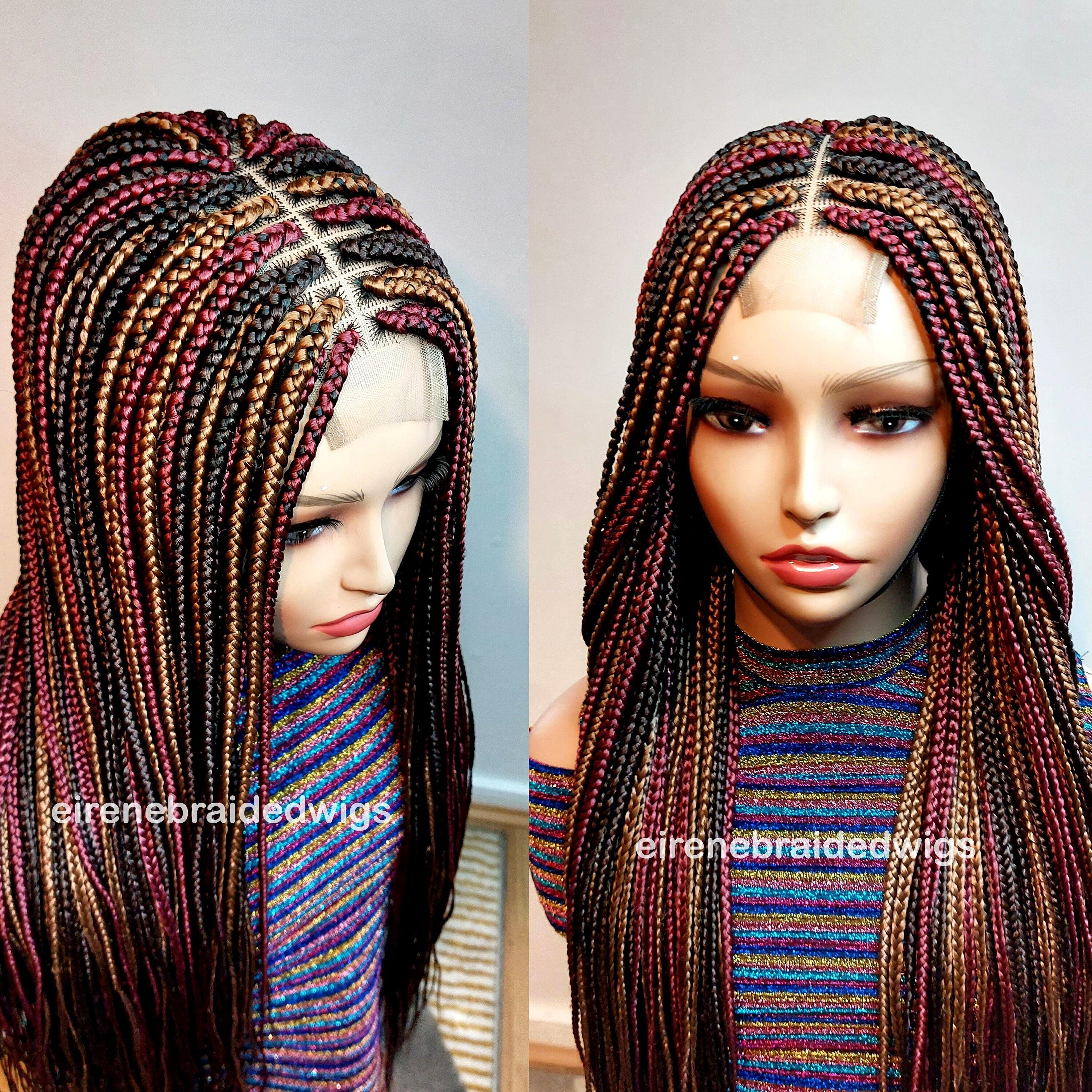 Alebery Geflochtene Perücke Mit Spitzenfront – Knotenfrei, 91,4 Cm, Schwarz (1B), Mit Babyhaar