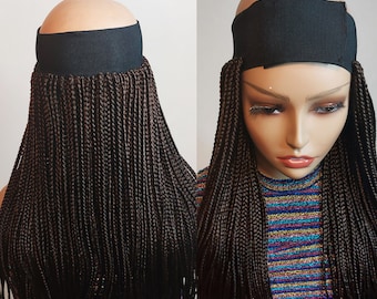 Parrucche intrecciate per donne nere Parrucca intrecciata con fascia: parrucca per la perdita dei capelli da alopecia