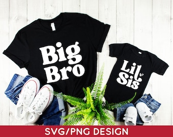 Lil Sis & Big Bro Svg, Little Sister Svg, Big BrotherSvg, Baby Announcement Svg Digital Download