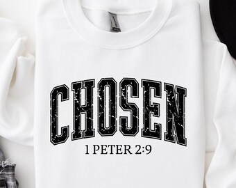 Design de camisa cristã, PNG escolhido, versículo bíblico PNG, fé PNG, png religioso, png cristão, design de sublimação