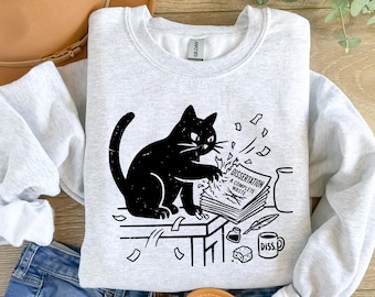 Phd Graduation Cat Svg, Dissertation Funny Graduation Gift (Digital Download)