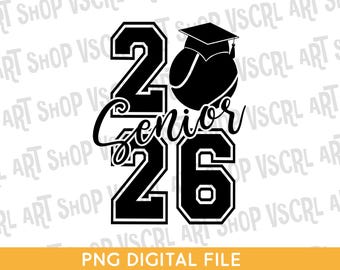 Tennis Senior 2026 SVG PNG: Design della maglietta di laurea (download digitale)