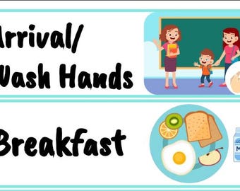 Visual Schedule: 8 Illustrated Routine Cards