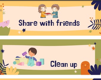 Visual Classroom Rules Tags (bigger) - Etsy