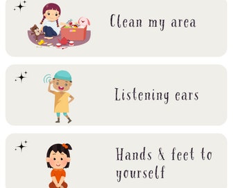 10 tarjetas con reglas visuales para el aula