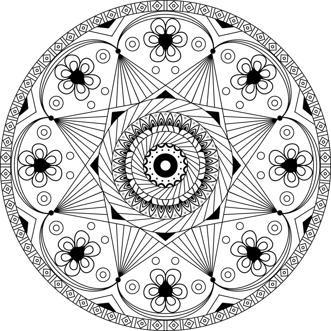 60 Mandala Coloring Pages Stress Relief, Art Therapy, Coloring, Printable, PDF - Etsy