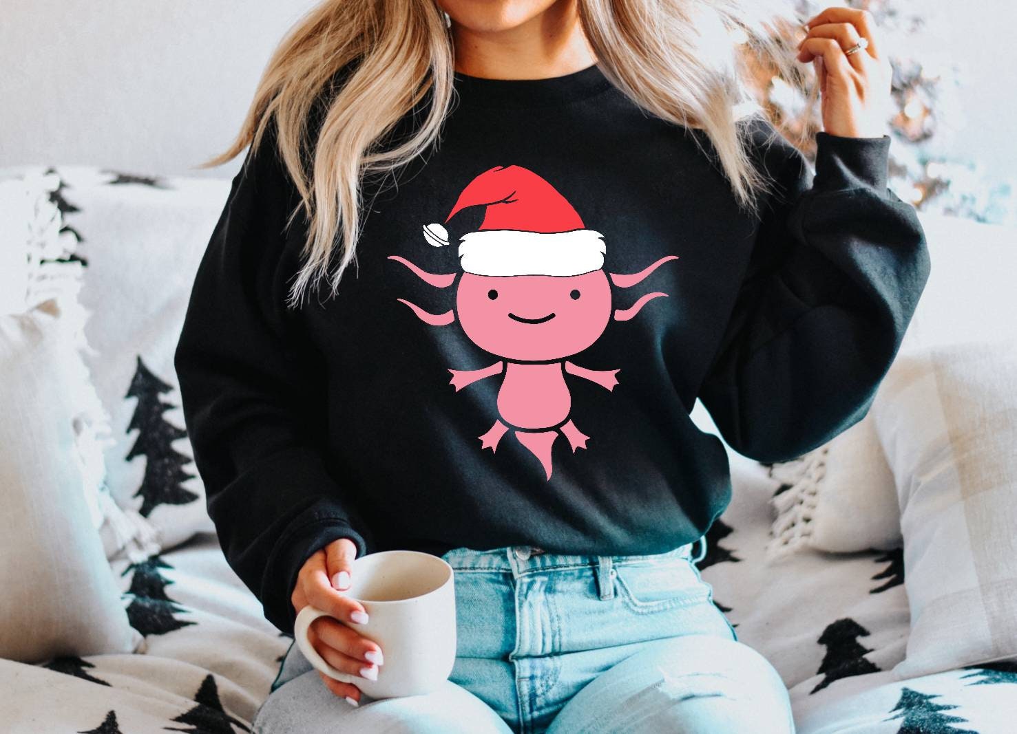 CHRISTMAS AXOLOTL JUMPER Womens Christmas Jumper Axolotl - Etsy