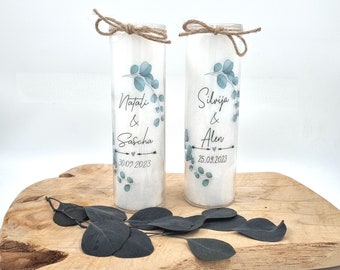 Wedding Candle - Vintage Eucalyptus - Wedding Ceremony / Personalized Candle - Personalized Wedding Gift