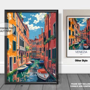 Italy VENICE Travel Poster Print Places Tourism Travel Print Retro Print - Wall Art Home Decor Gift Idea