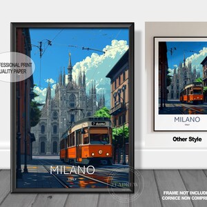 Italy MILANO stampa poster di viaggio luoghi turismo Travel Print Stampa retrò - Wall Art Home Decor idea regalo