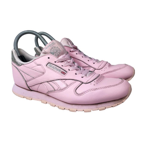 pink leather trainers