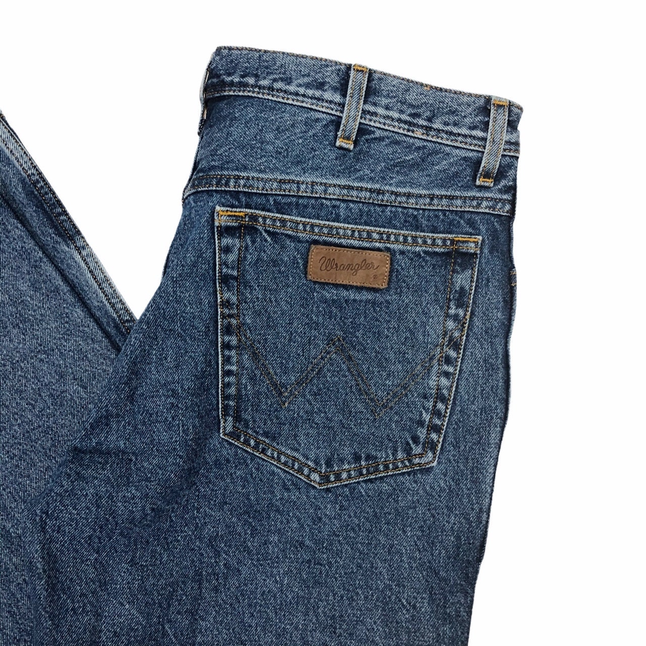 Vintage Wrangler USA Medium Dark Denim Blue Regular Fit Jeans | Etsy