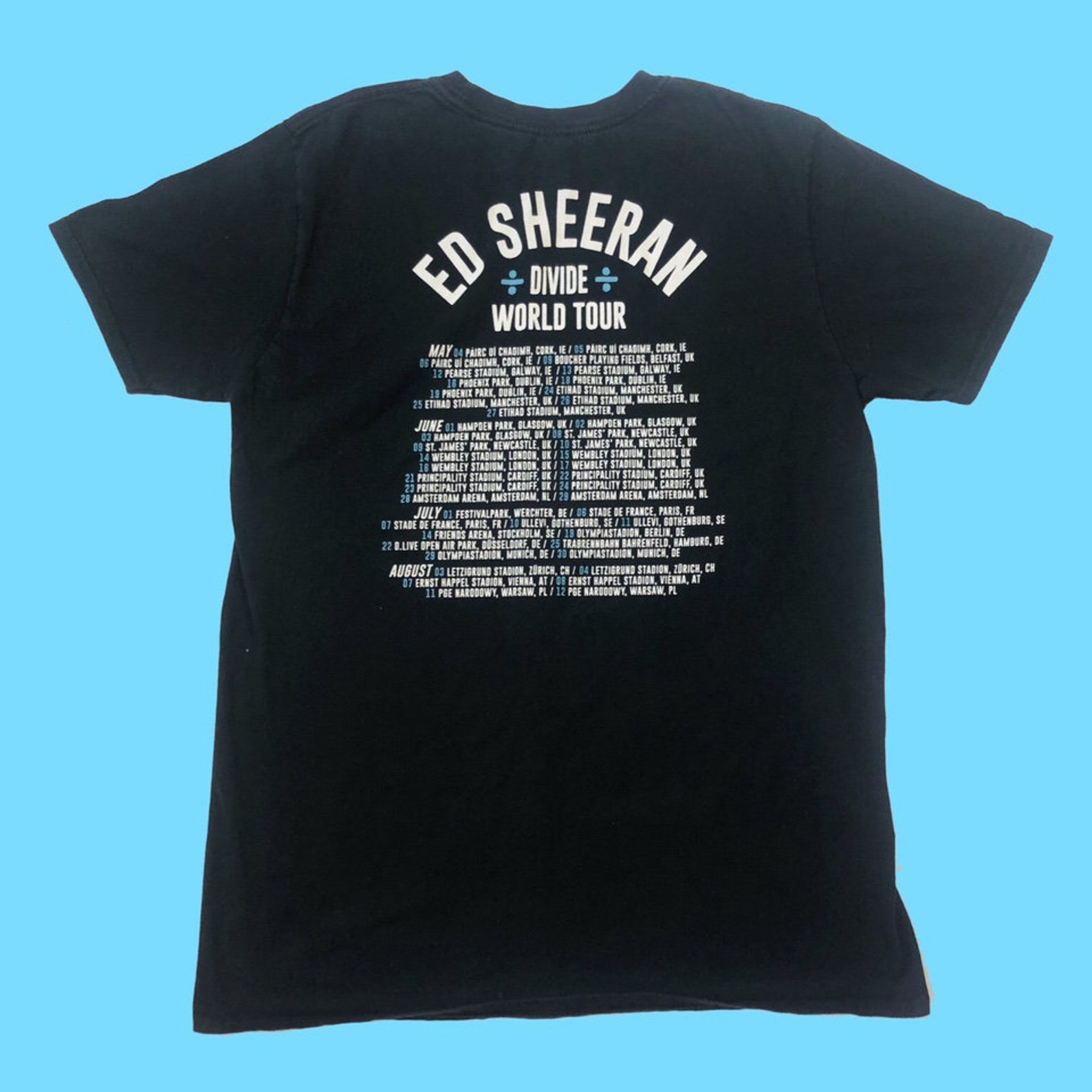 Ed Sheeran Divide World Tour T Shirt Size Large Etsy