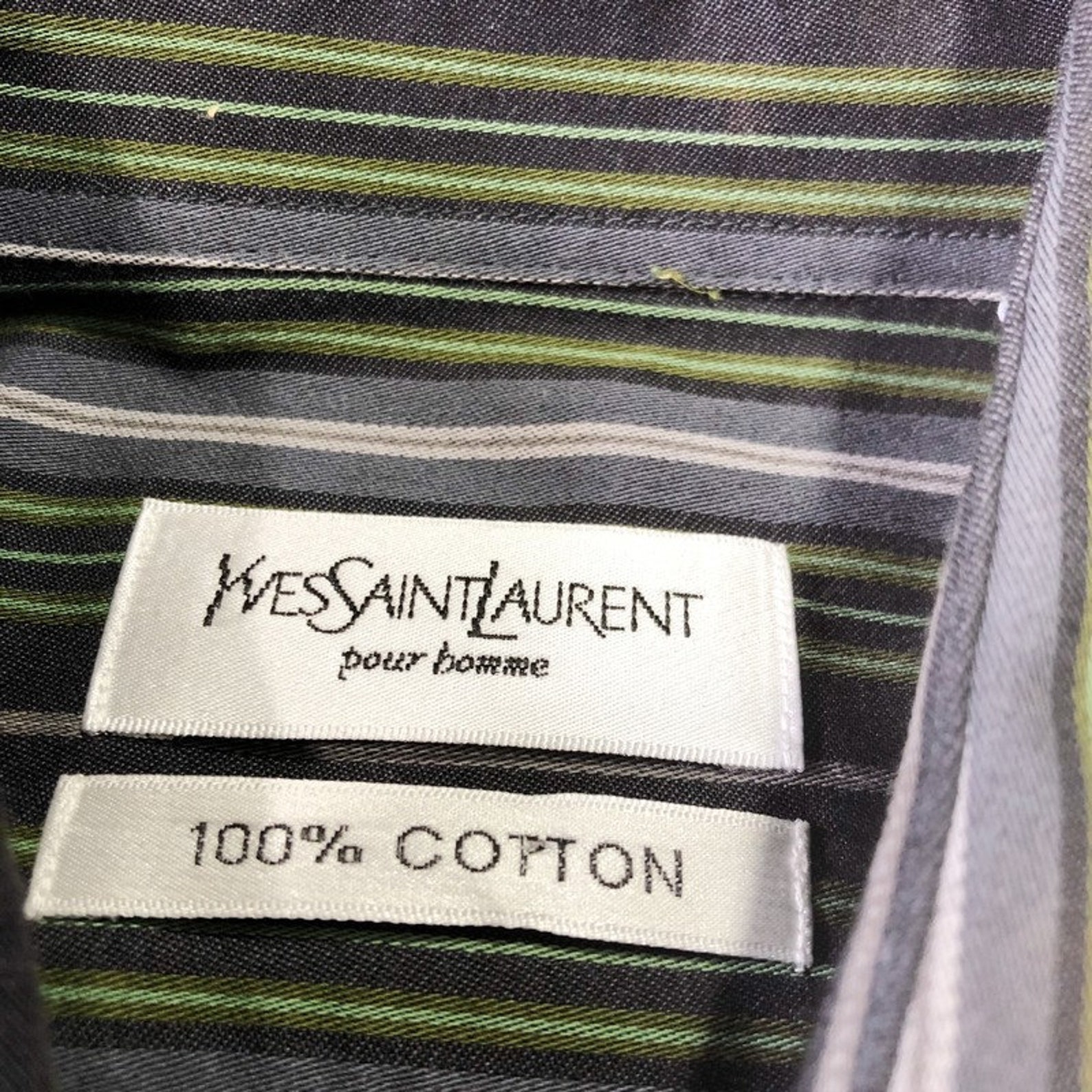 Vintage Yves Saint Laurent Green Black and Lilac Striped | Etsy