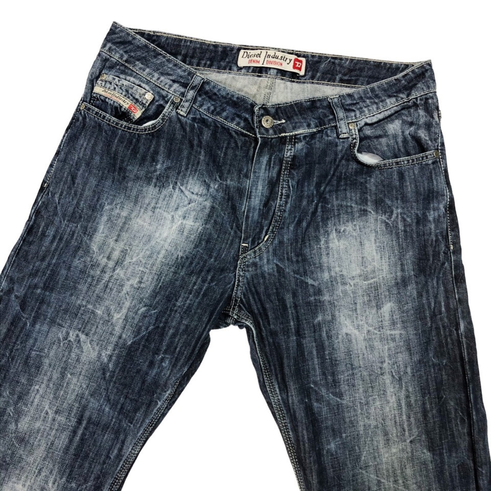 Vintage Diesel Denim Division Mid Dark Wash Denim Blue Etsy