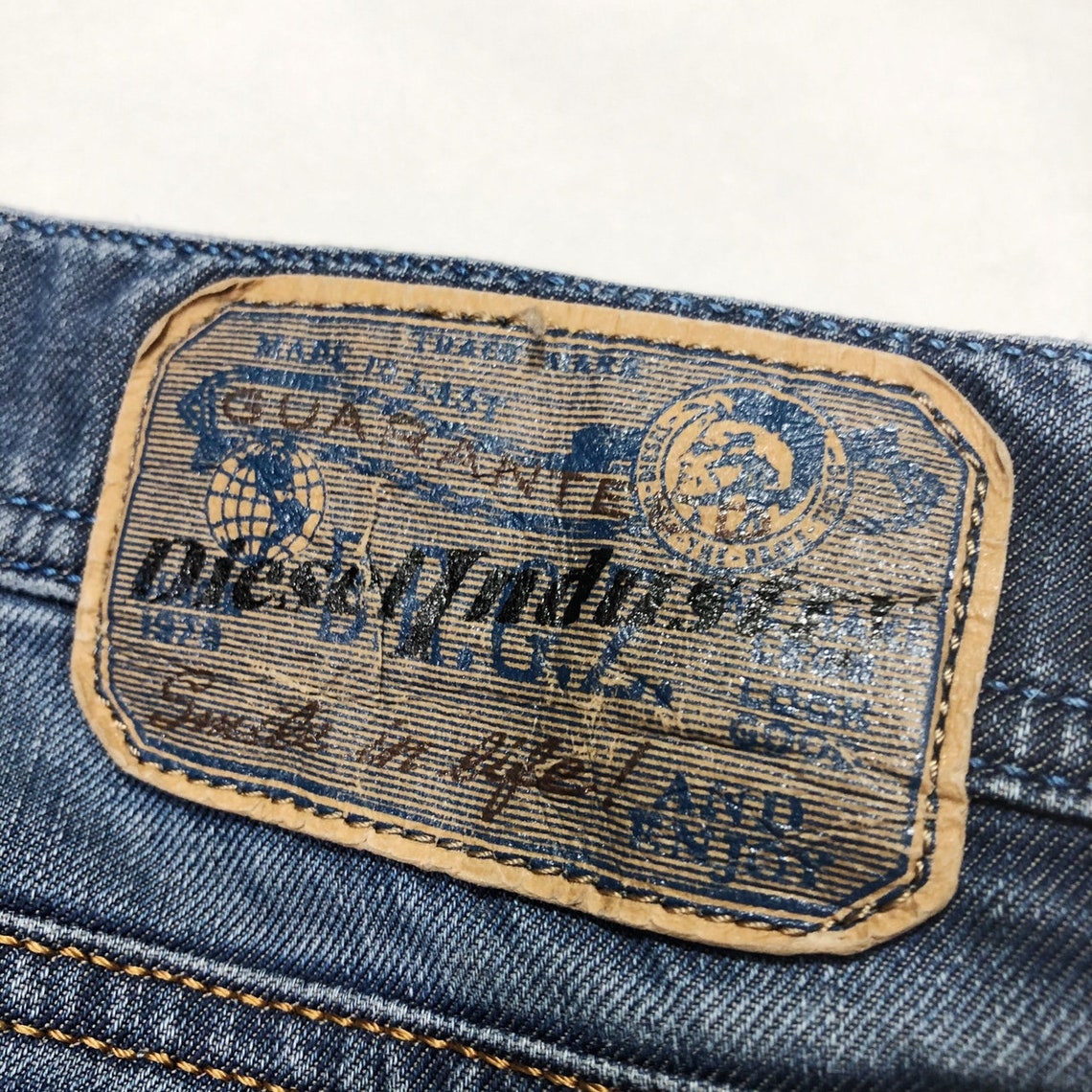 Vintage Diesel Industry Dark Mid Wash Denim Blue Slim Fit Etsy
