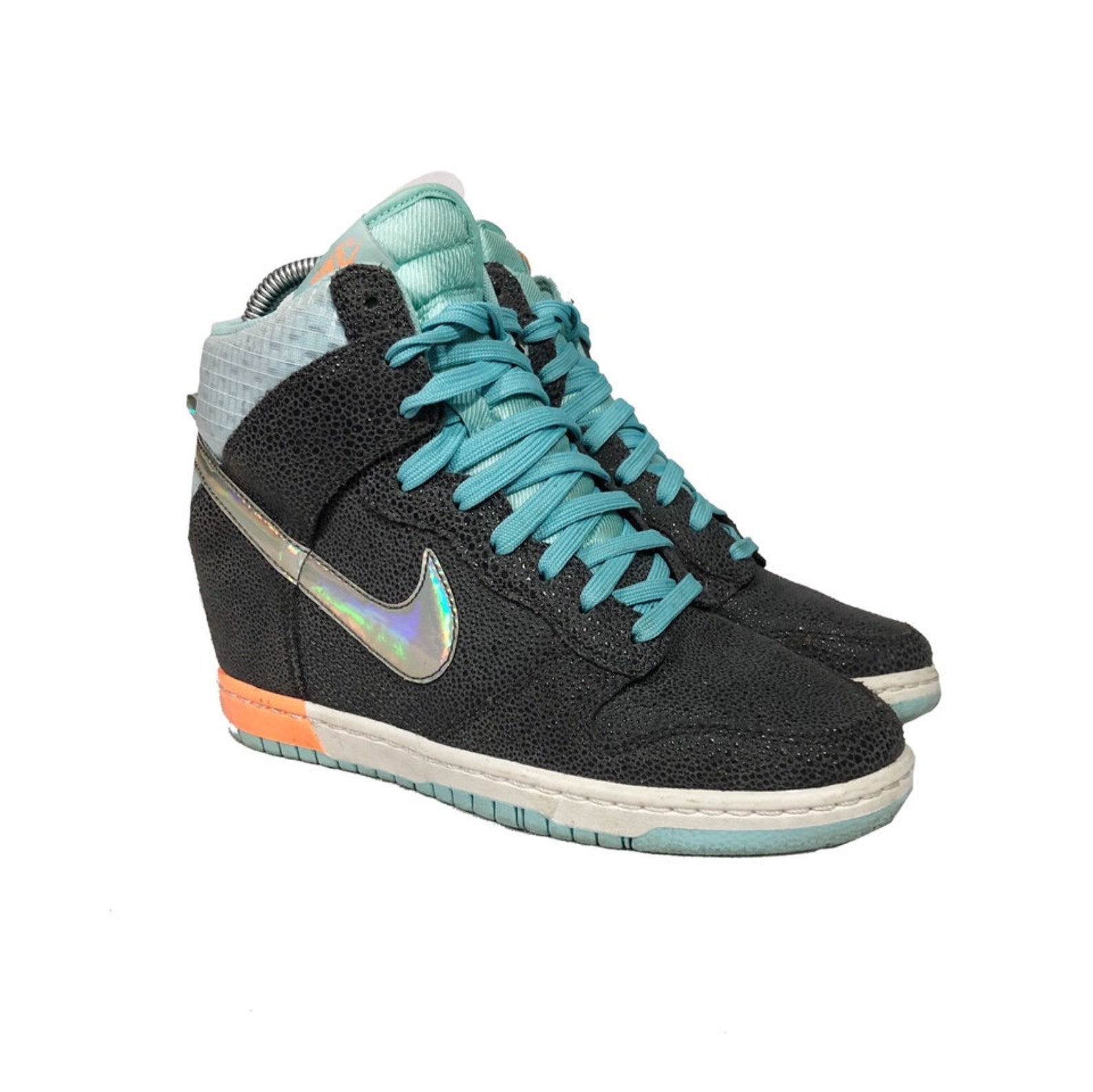 Vintage Nike Womens Dunk Sky High Dark Grey and Metallic | Etsy