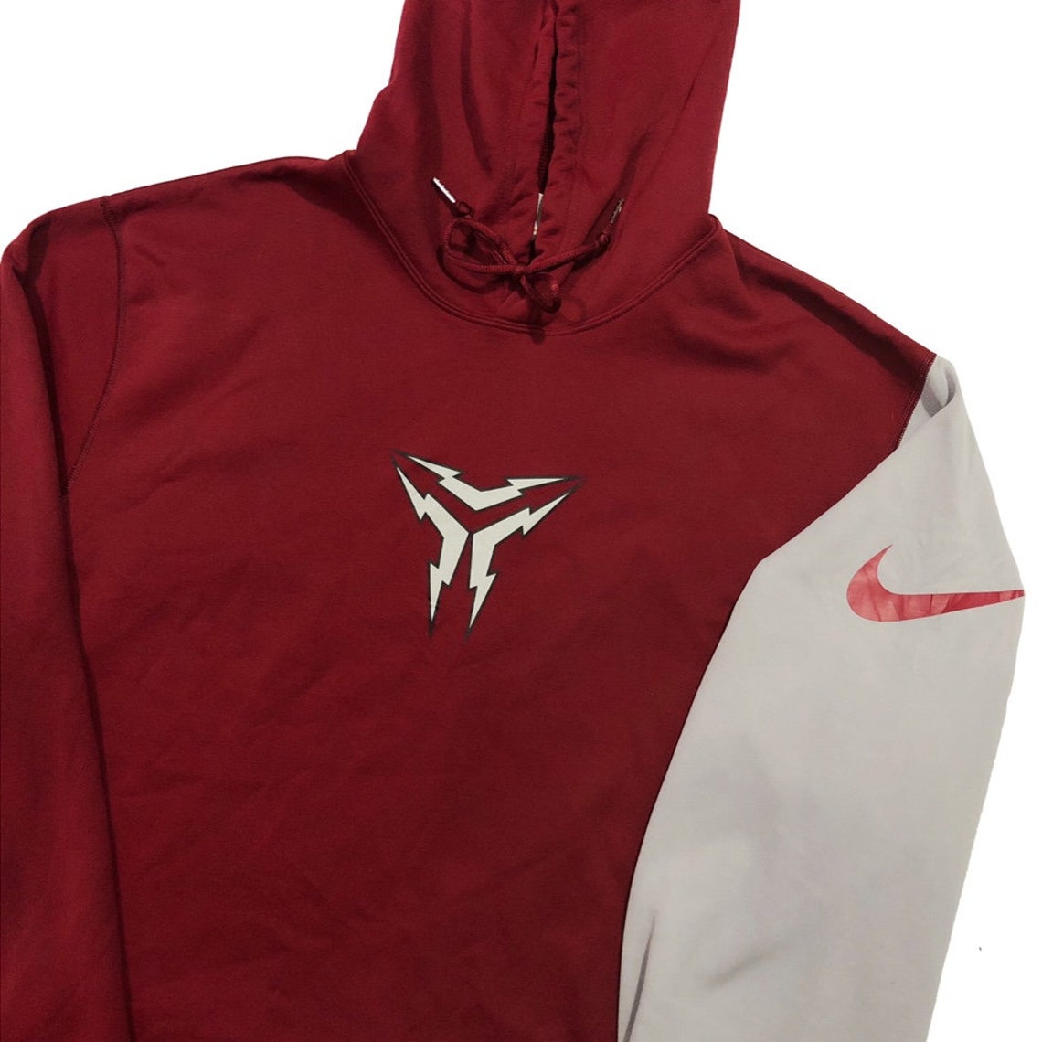 Vintage Nike Burgundy and Grey Pullover Colourblocking Hoodie | Etsy