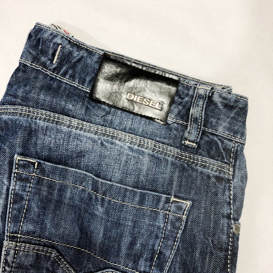 Vintage Diesel Denim Division Mid Dark Wash Denim Blue Etsy