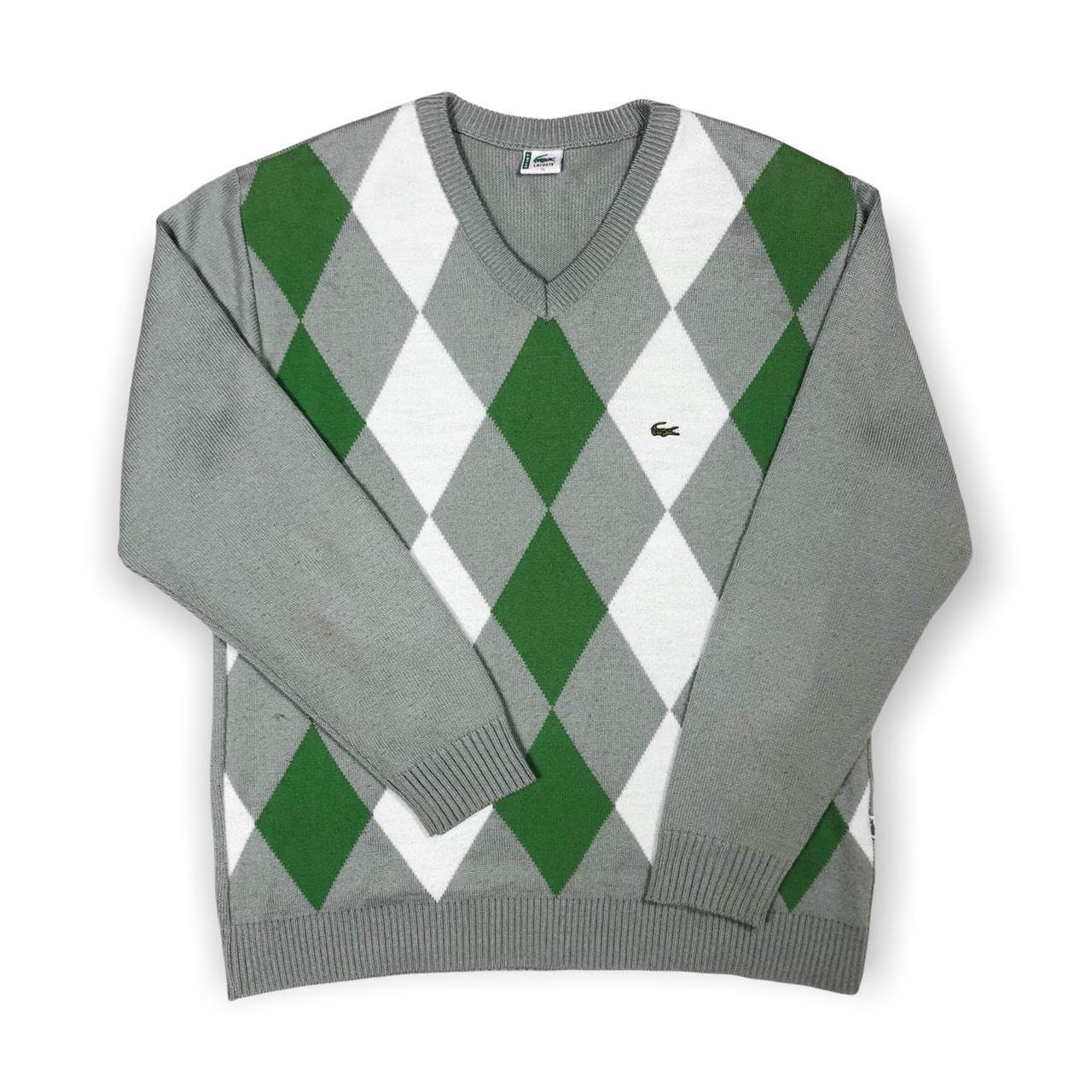 Vintage Lacoste Argyle Grey White and 