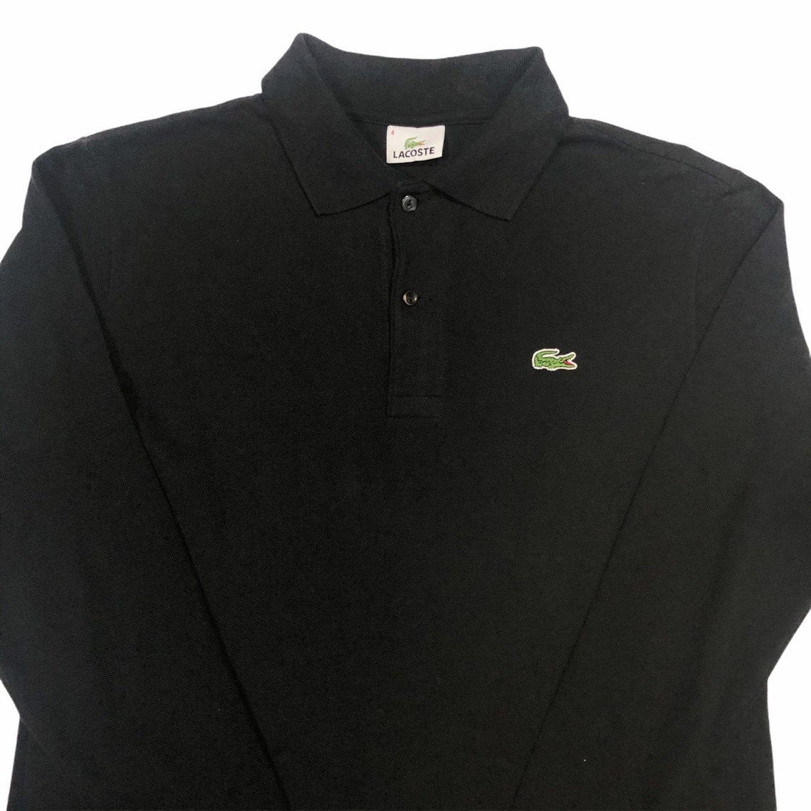 Vintage Lacoste Black Longsleeve Polo Shirt Size Small | Etsy
