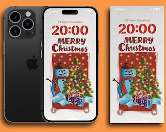 Merry Christmas Phone Wallpaper - Etsy