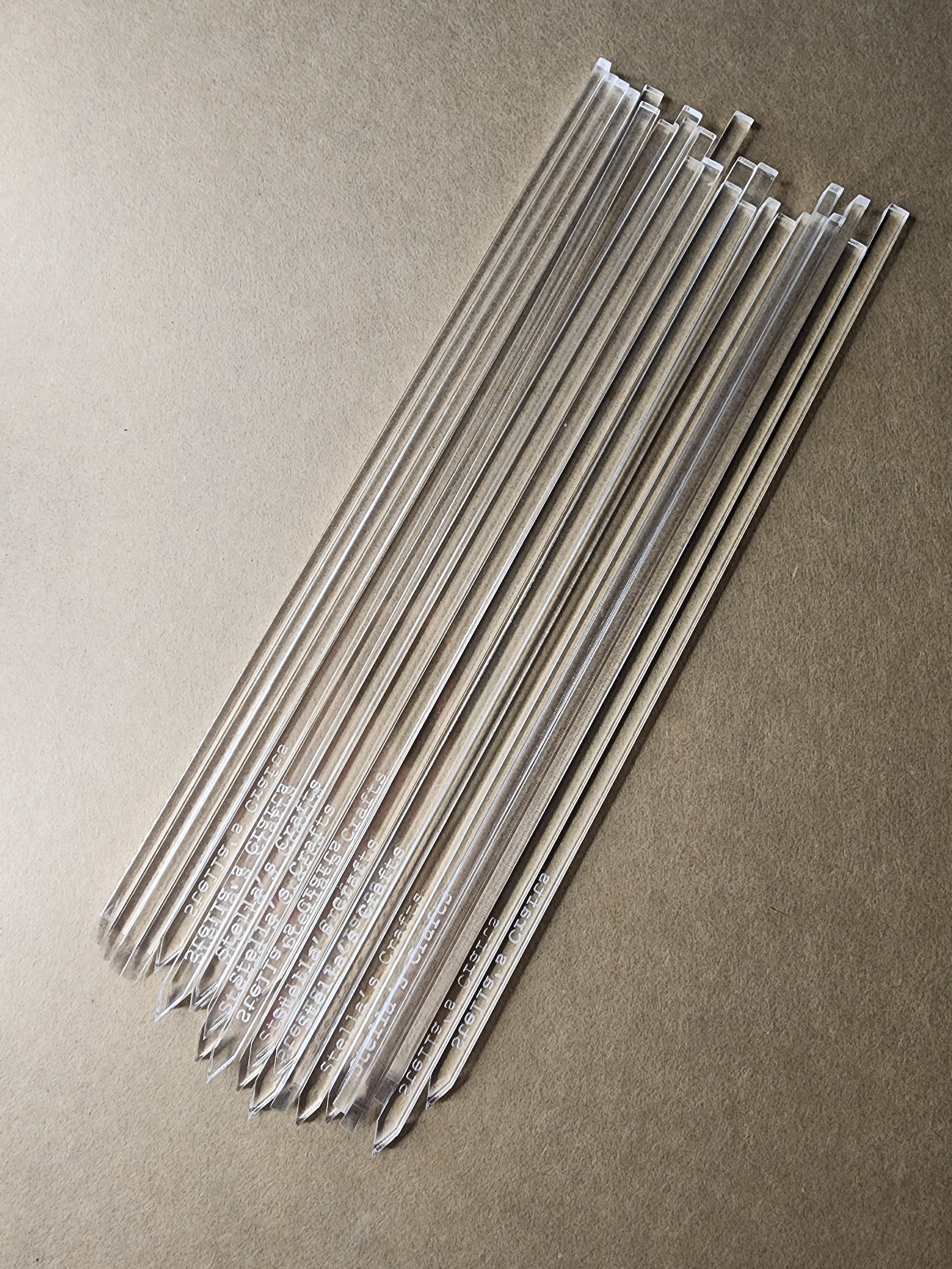 Solid Crystal Clear Acrylic Cake Topper Sticks - 3.5 long - 25-pack