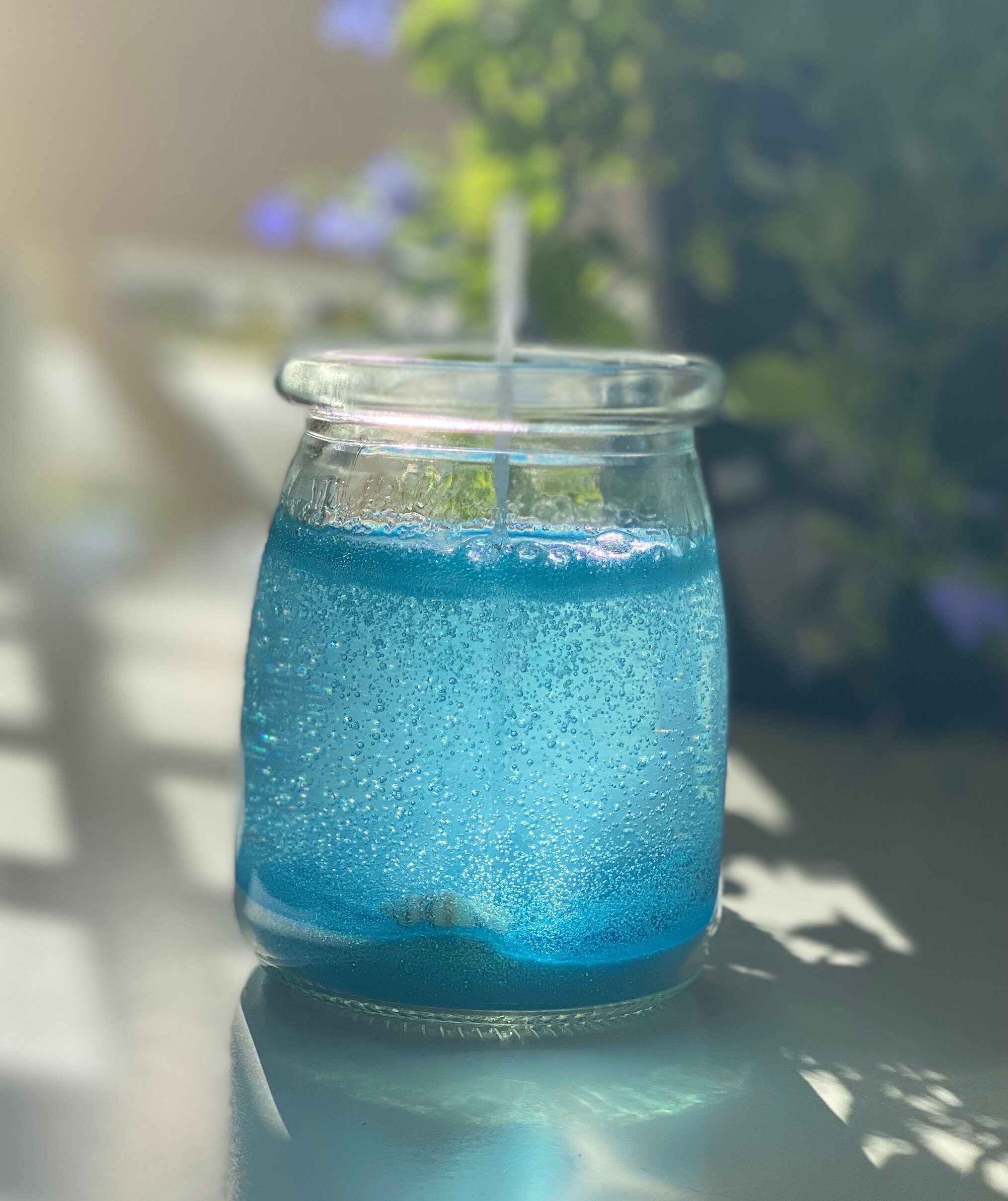 Under the sea candle with glittery sand sea shells and the Etsy