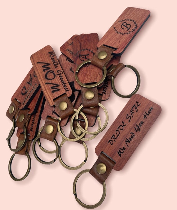 Wholesale Custom Logo Keyring Engraved Named Promotional Souvenir Gift  Blanks Metal Key Chain House Wood Leather Keychain - China Wood Keychain  and Wooden Keychain price