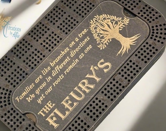 Compact Personalized Cribbage Board with Storage for Cards And Pegs,Custom Engraving