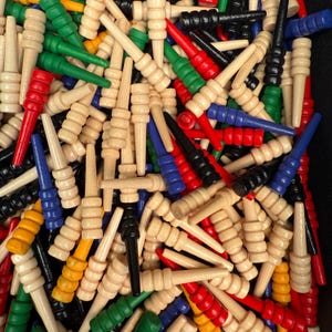Colorful Wood Cribbage Pegs: Set of 8, Standard Size