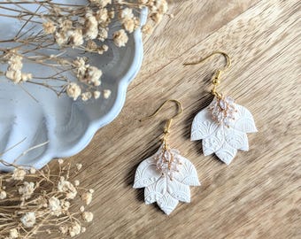 Selena - Bridal dangles - Formal earrings - Wedding accessories - Polymer clay earrings - Hypoallergenic