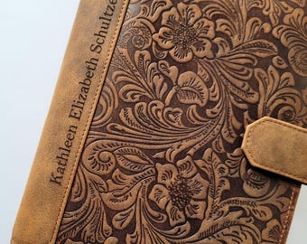 Personalized Refillable 2025-26 Leather Planner, Personalized Leather Journal A5 Size | Leather Organizer with Pen Loop Gift For Her