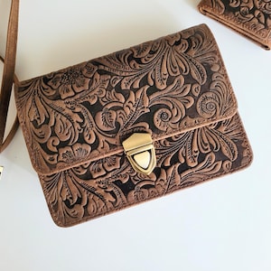 Vintage Brown Crossbody Bag Woman, Small Cross Body Leather Bag, Women Shoulder Bag, Crossbody Purse, Leather Handbag, Crossover Bag