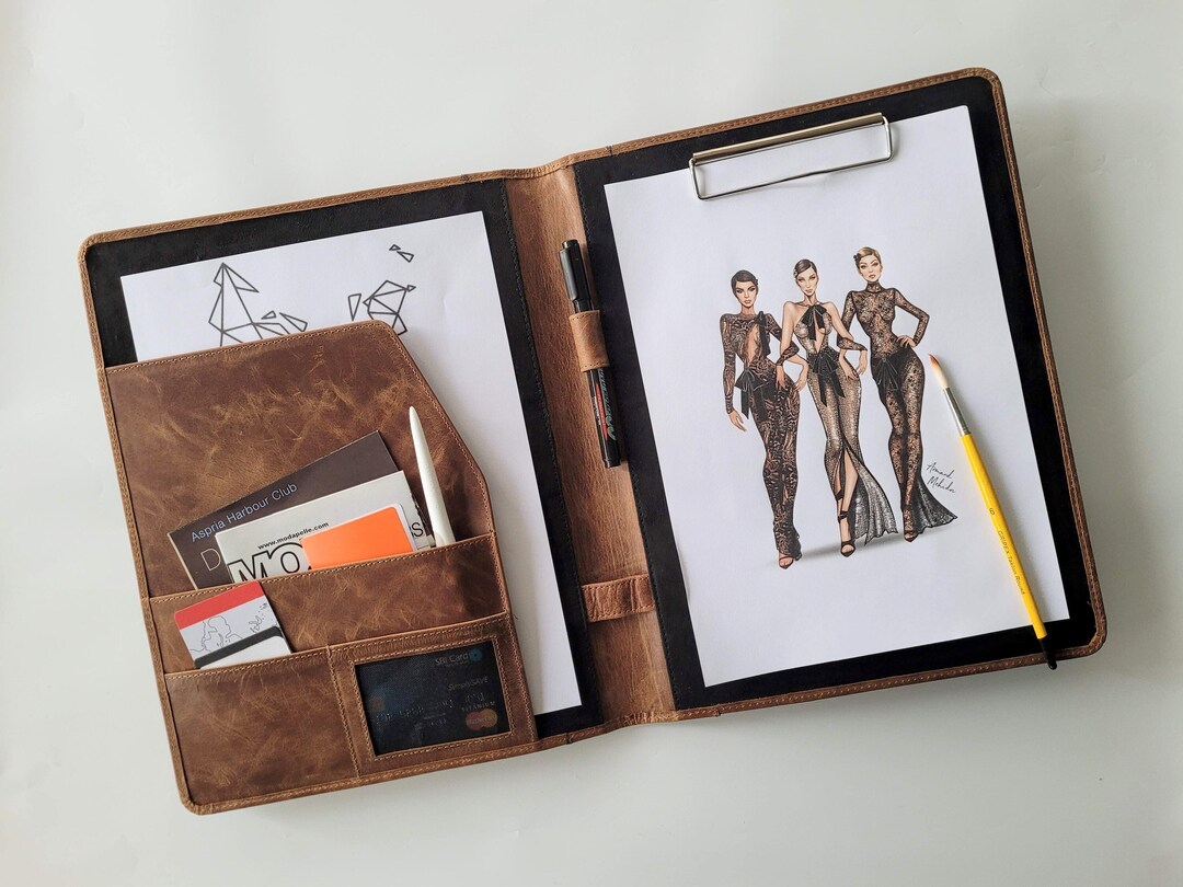 Personalized Leather Portfolio for Men Leather Padfolio Etsy