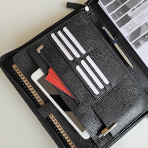 Personalized Leather Portfolio, Letter Size Organizer Folders, Leather Padfolio Men, Leather Portfolio Zipper, A4 Holder, Document Bag