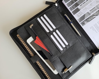 Personalized Leather Portfolio, Letter Size Organizer Folders, Leather Padfolio Men, Leather Portfolio Zipper, A4 Holder, Document Bag