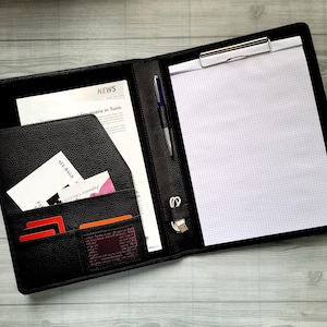 Leather Executive A4 Portfolio Organizer, Legal Pad Document Holder, Personalized Padfolio Tablet Holder Corporate Gifts For Boss