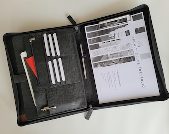 Engraved Portfolio, Graduation Gift, Gift for Him, Gift for Her, law school graduation gift, Engraved Leather Portfolio with Zipper