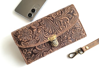 Leather wallet women, Leather women's wallet, Card wallet, Custom bifold wallet, wallet phone case, 3rd anniversary gift, Mom gift
