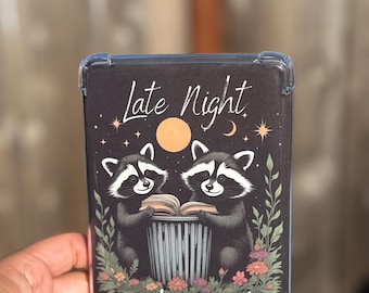 Late Night Trash Reader | Raccoon Design | Smutt | Kindle Cardstock Insert For Clear Case