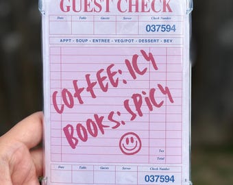 Coffee Icy Books Spicy Guest Check Kindle Cardstock Insert For Clear Case