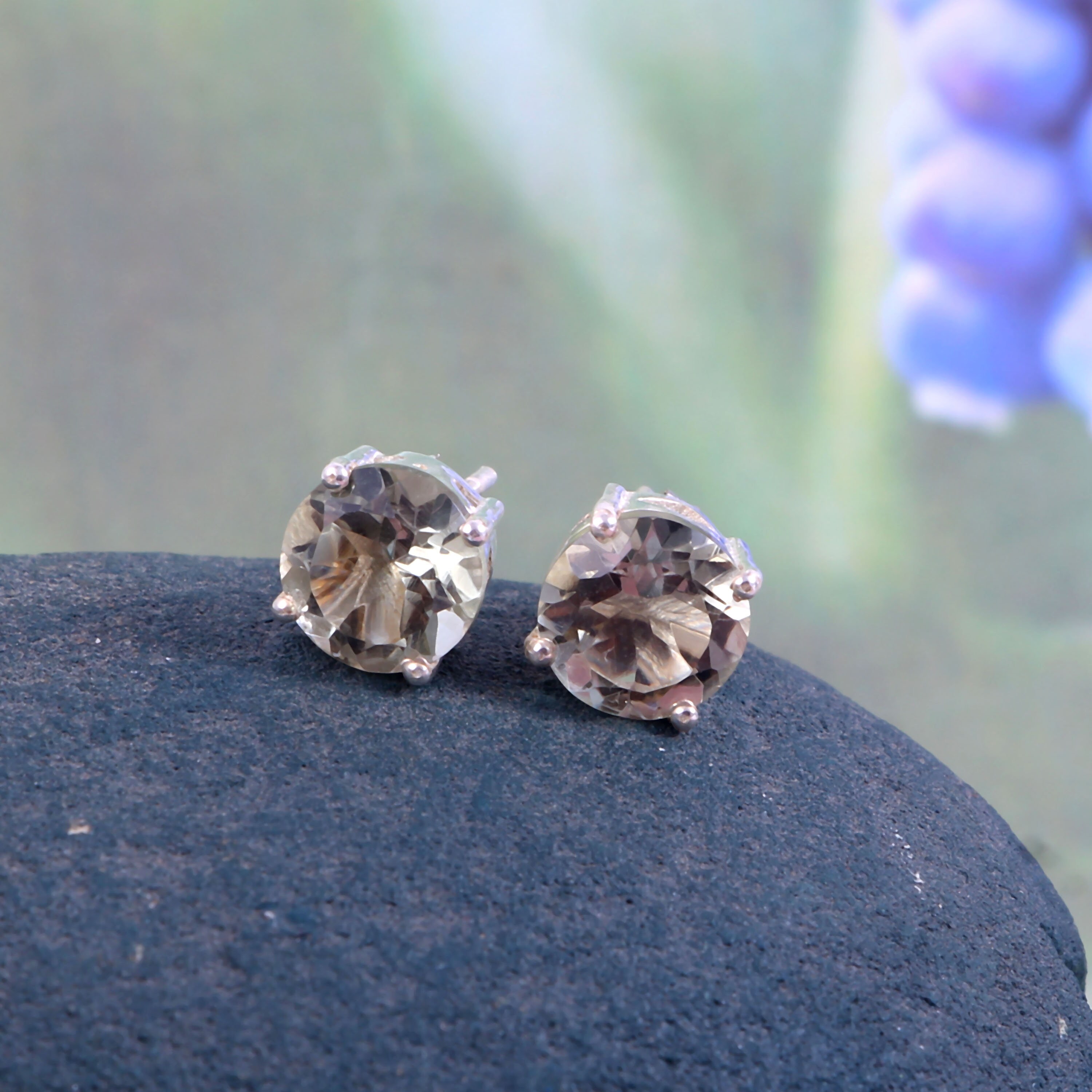 Natural Smoky Quartz Earrings Statement Earrings 18k Gold Etsy Australia