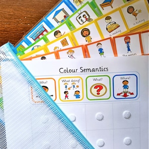 Colour semantics, Sentence builder, EYFS, pre school, teaching resource, SEN, EAL, school, learning