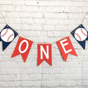 One Baseball Birthday Banner / Baseball Birthday / Sports Banner / One Baseball Banner / One Highchair Banner